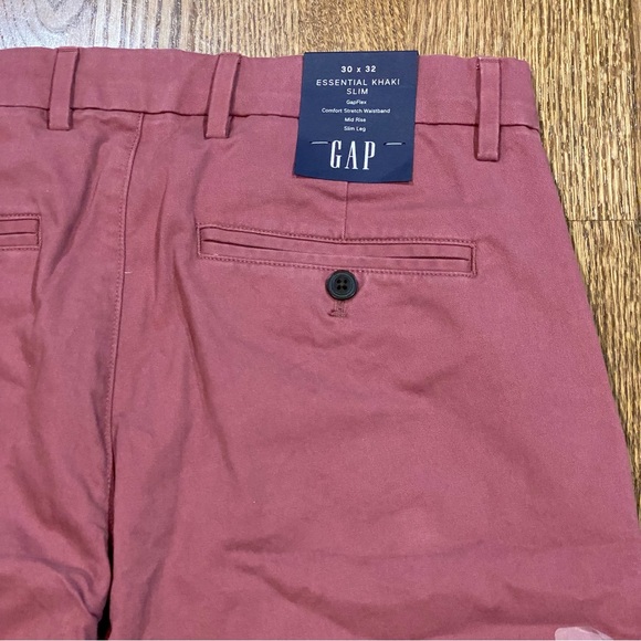 GAP Essential Skinny Khaki Trousers GapFlex Red Mens Size 30x32 Slim Leg Stretch - Picture 5 of 6